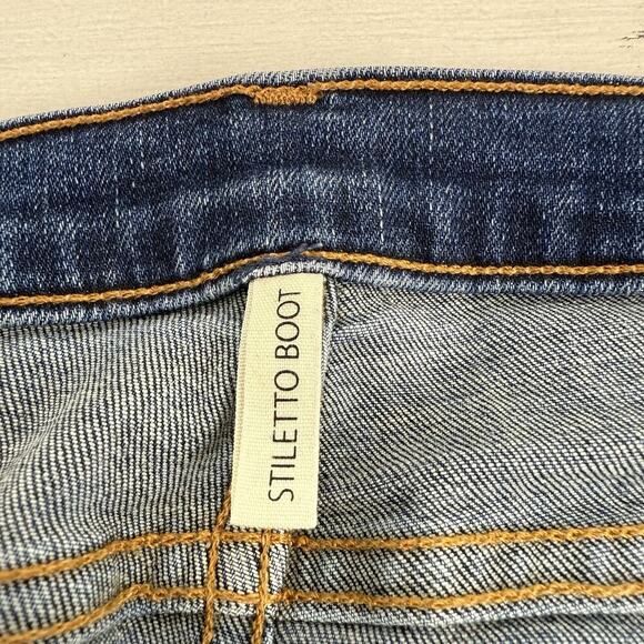 rag & bone Stiletto Boot Cut Jeans Women 31 Low Rise Bishop Blue Medium Wash Y2K - Picture 8 of 16